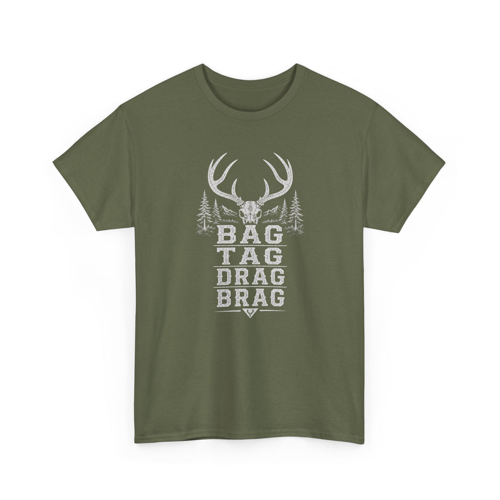 Bag, Tag, Drag & Brag deer hunting | Unisex Heavy Cotton Tee
