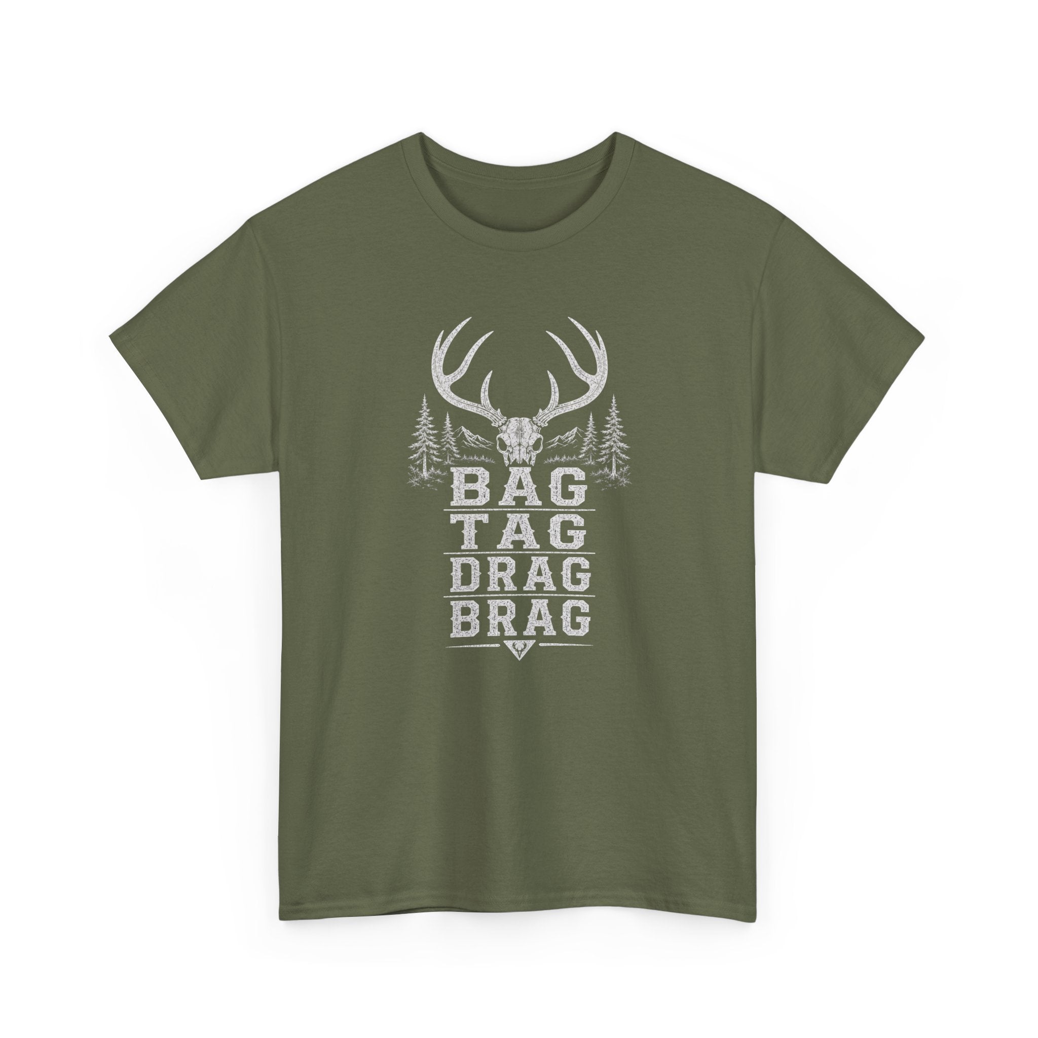 Bag, Tag, Drag & Brag deer hunting | Unisex Heavy Cotton Tee