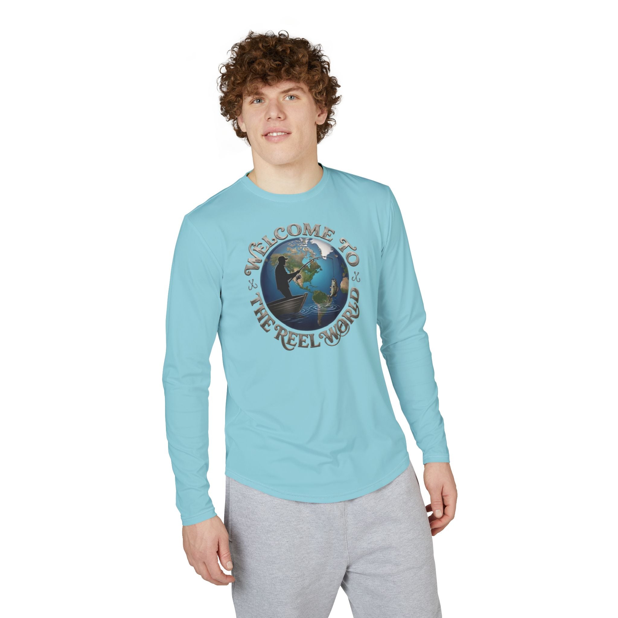 Welcome To The REEL World | Men's UV Protection Long Sleeve Shirt (AOP)