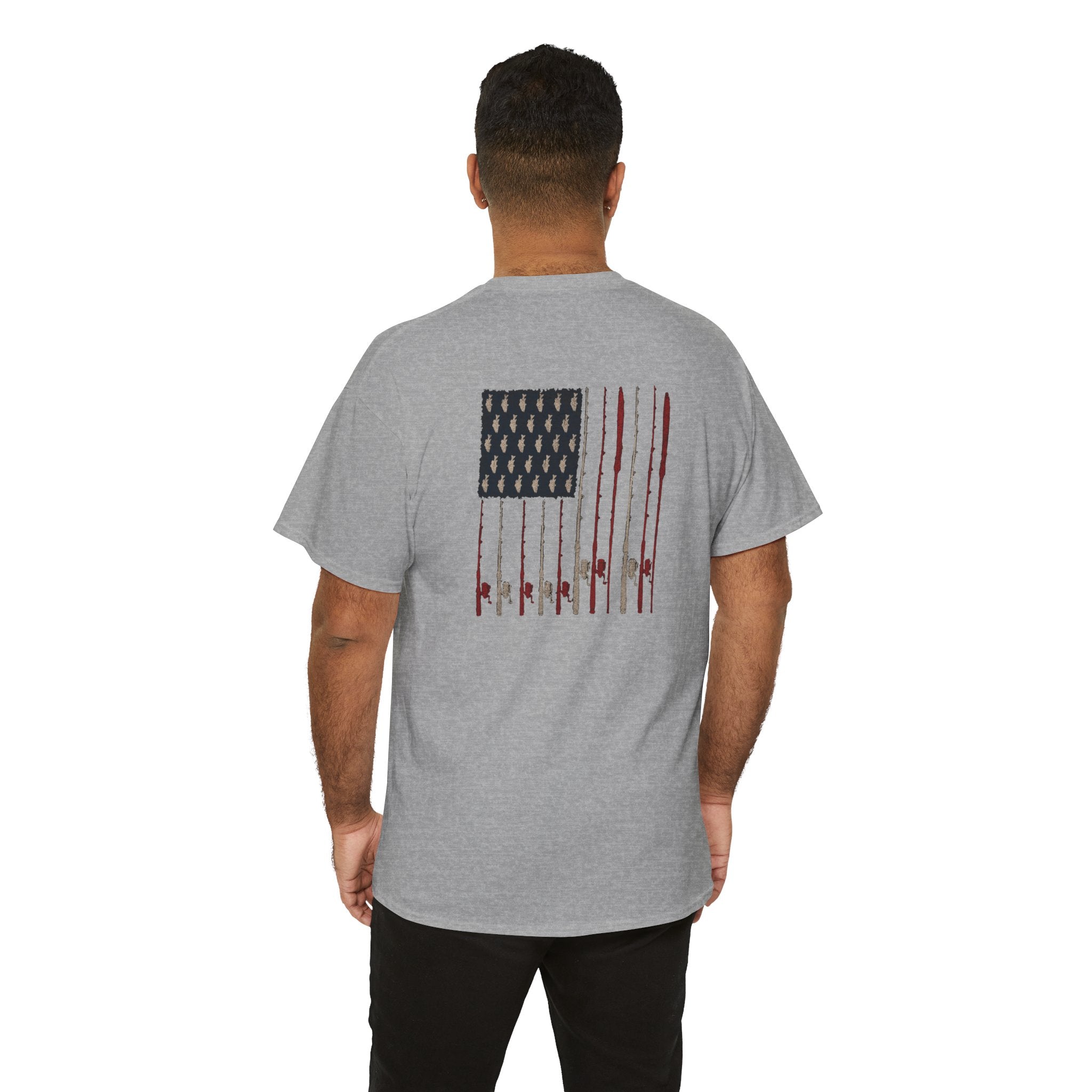 Patriotic Fishing T-Shirt — American Flag Angler Tee