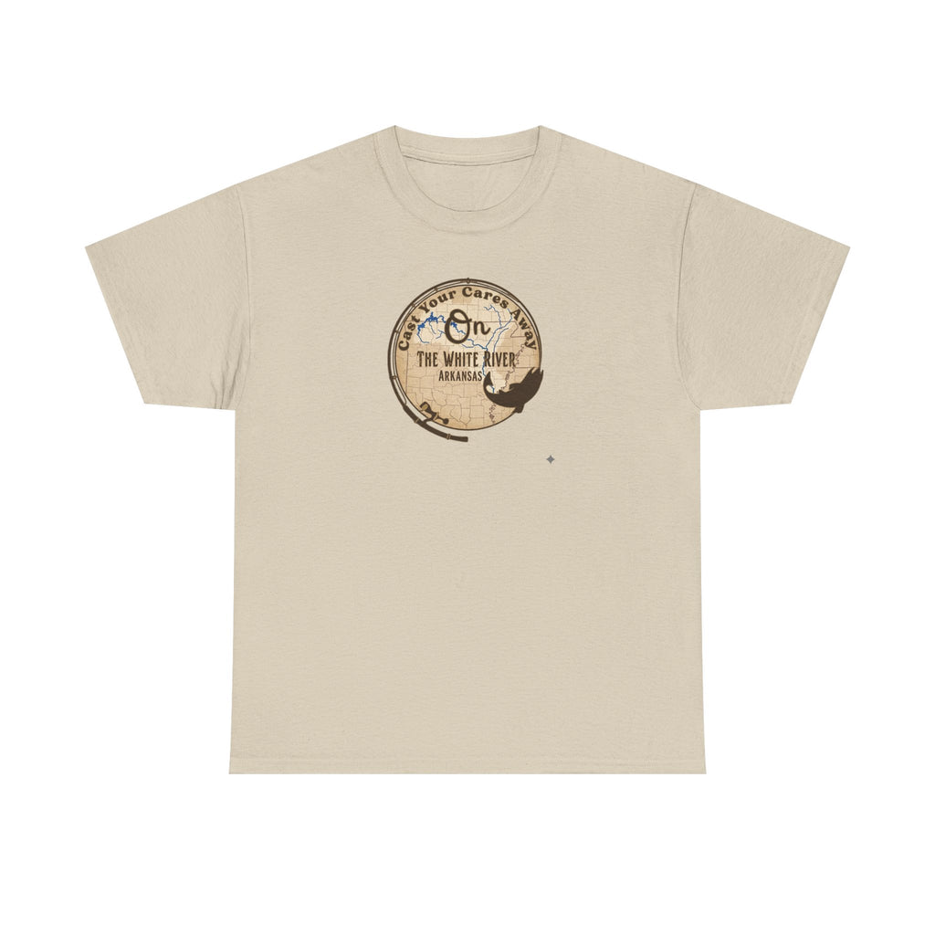 Cast Your Cares Away on the White River | Unisex Heavy Cotton Tee