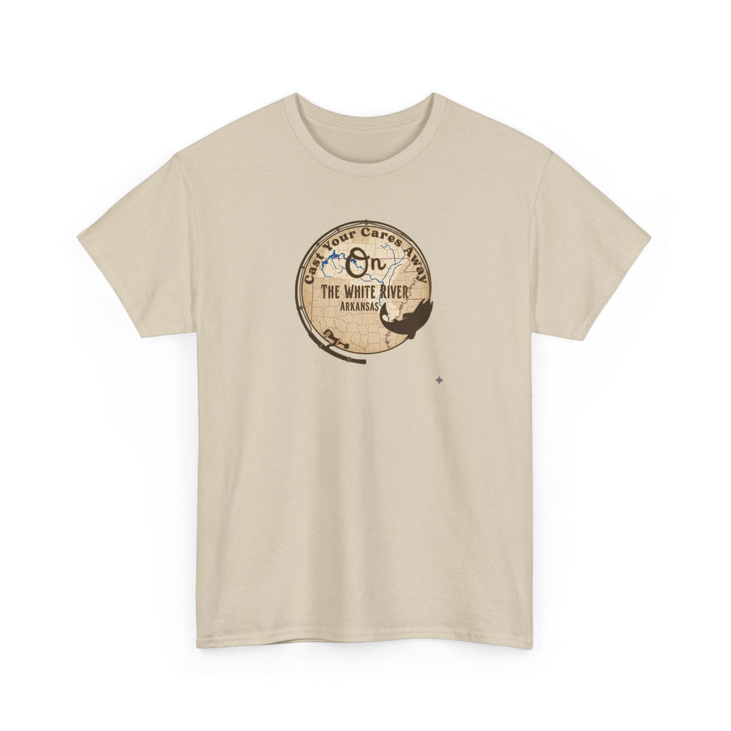 Cast Your Cares Away on the White River | Unisex Heavy Cotton Tee