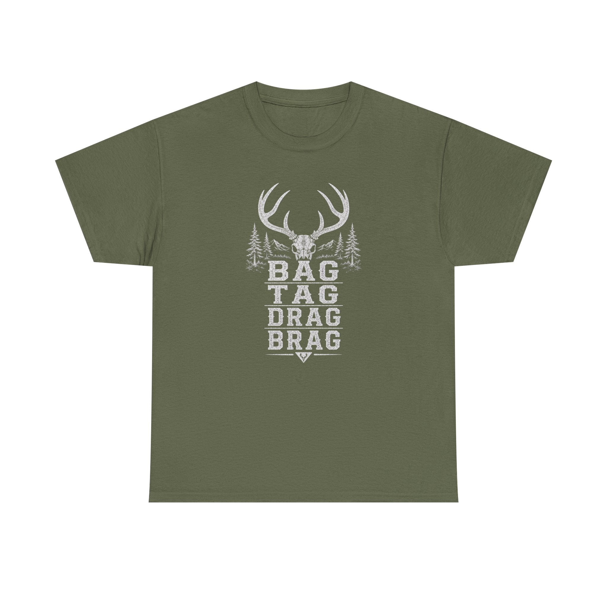 Bag, Tag, Drag & Brag deer hunting | Unisex Heavy Cotton Tee